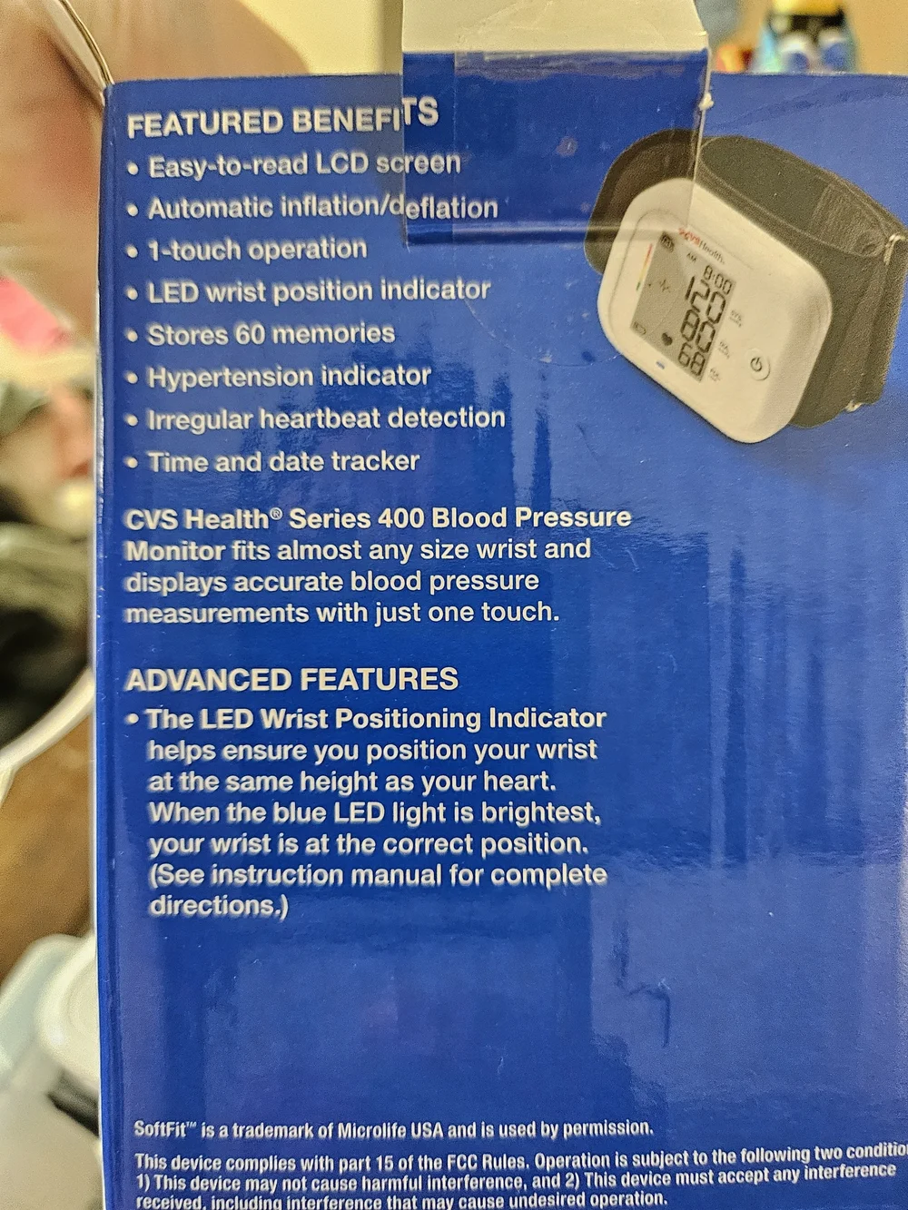 CVS Health White Wrist Blood Pressure Monitor - Accurate Home Readings